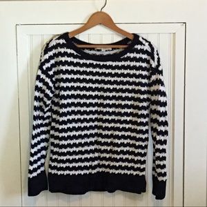 LOFT navy striped sweater.